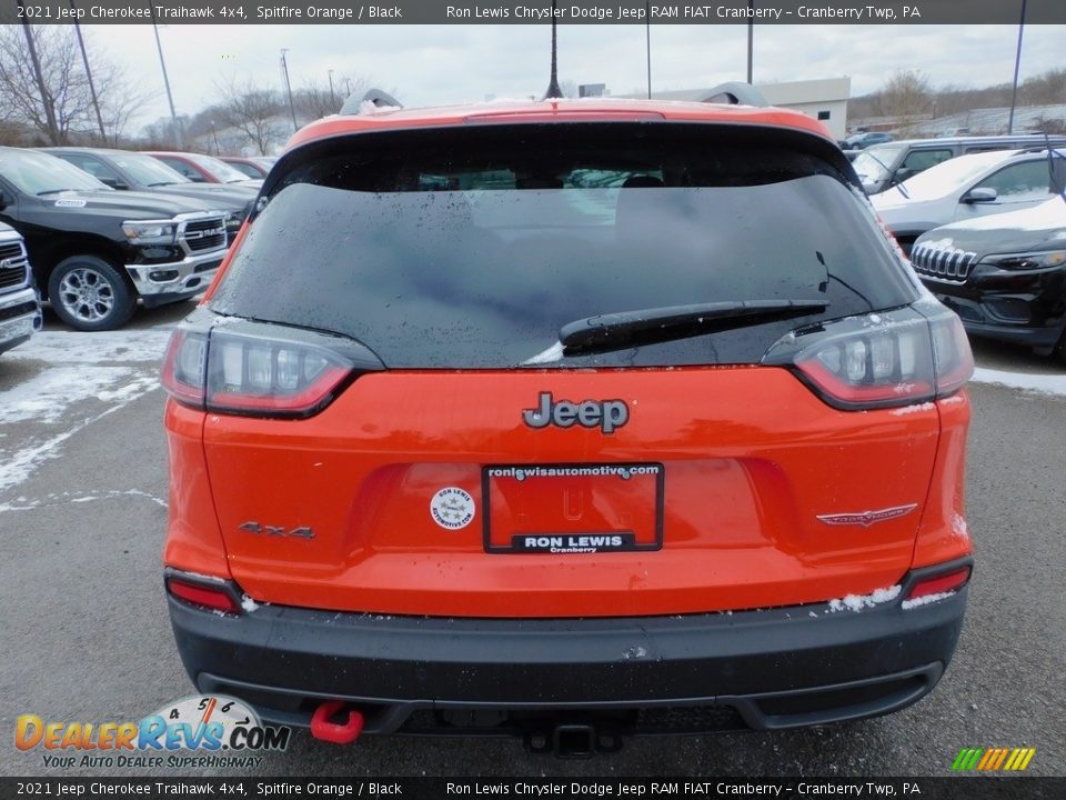 2021 Jeep Cherokee Traihawk 4x4 Spitfire Orange / Black Photo #6