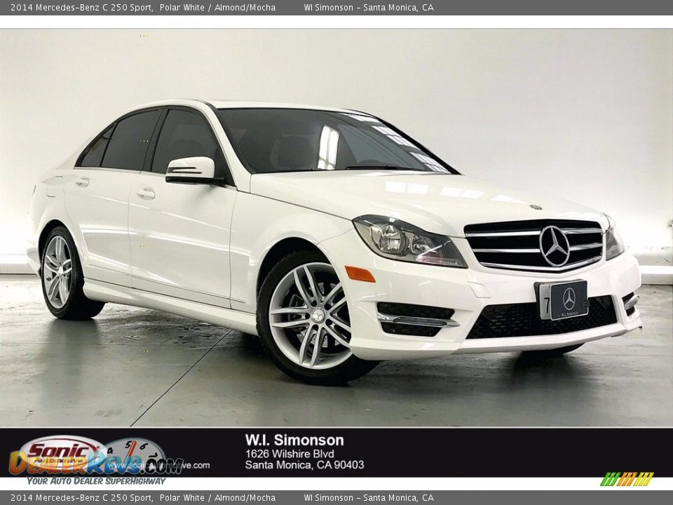 2014 Mercedes-Benz C 250 Sport Polar White / Almond/Mocha Photo #1