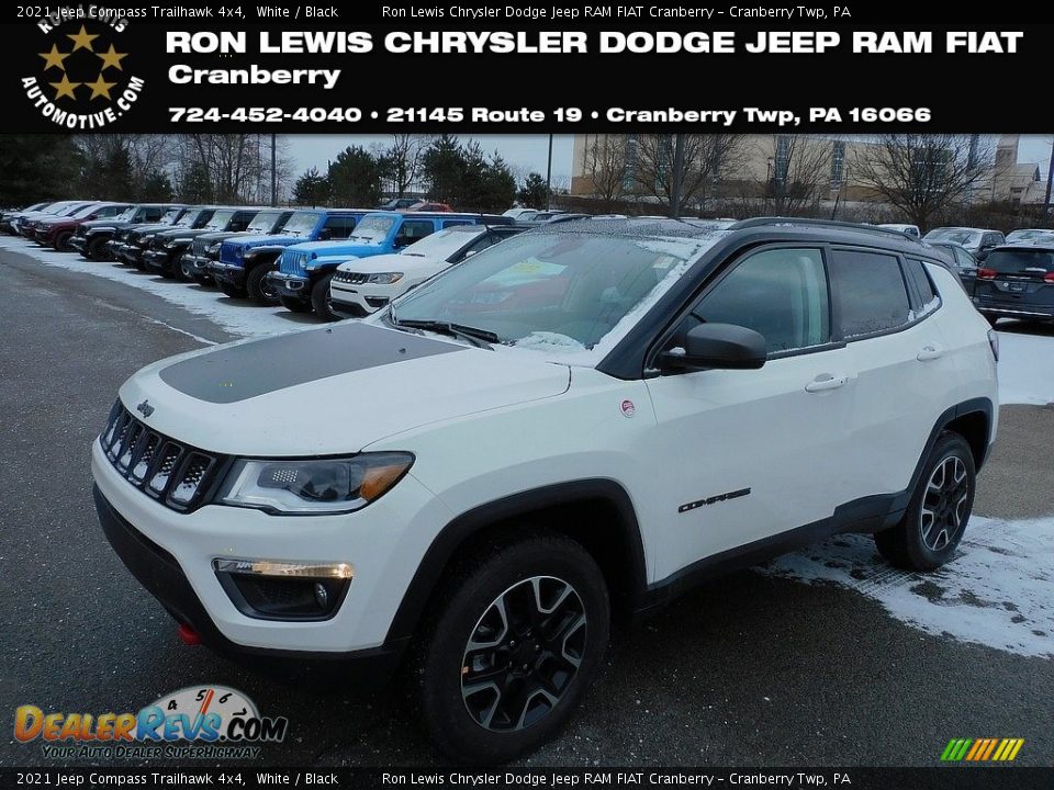 2021 Jeep Compass Trailhawk 4x4 White / Black Photo #1