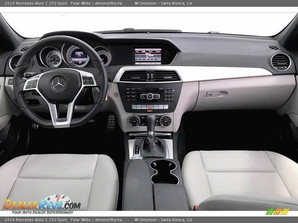 2014 Mercedes-Benz C 250 Sport Polar White / Almond/Mocha Photo #14