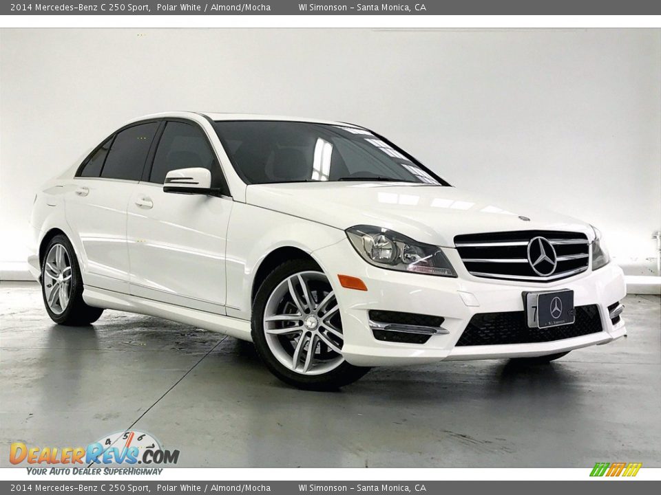 2014 Mercedes-Benz C 250 Sport Polar White / Almond/Mocha Photo #32