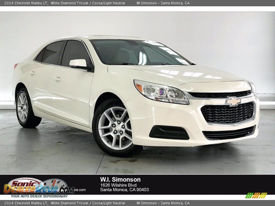 2014 Chevrolet Malibu LT White Diamond Tricoat / Cocoa/Light Neutral Photo #1