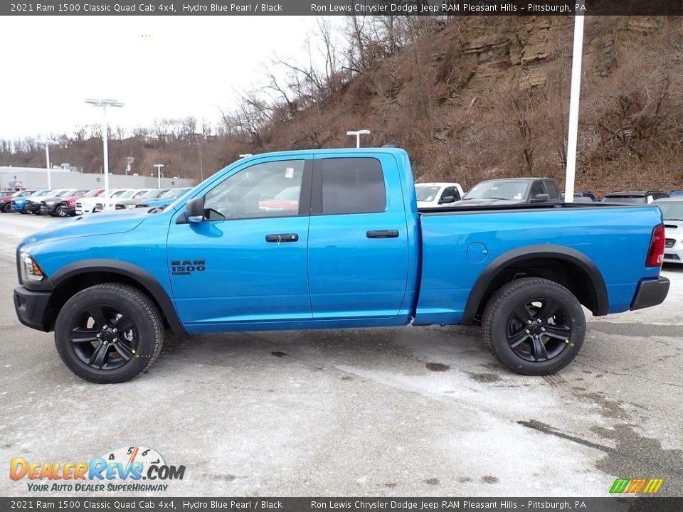 2021 Ram 1500 Classic Quad Cab 4x4 Hydro Blue Pearl / Black Photo #2