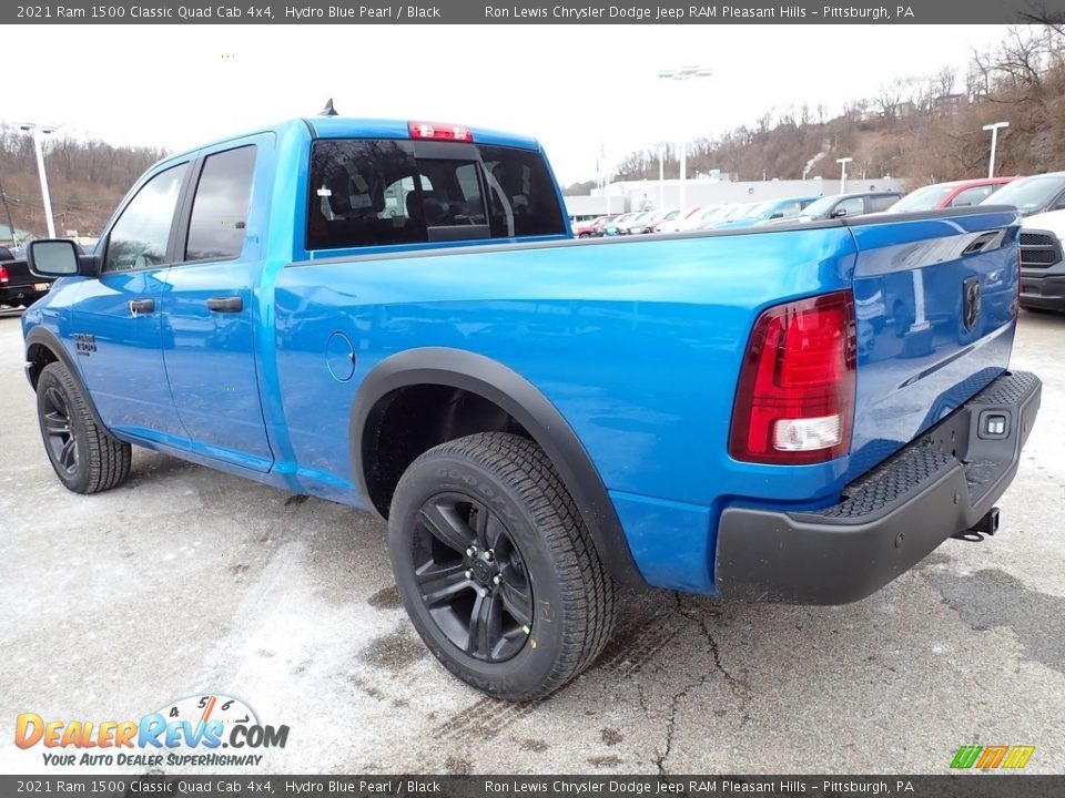 2021 Ram 1500 Classic Quad Cab 4x4 Hydro Blue Pearl / Black Photo #3