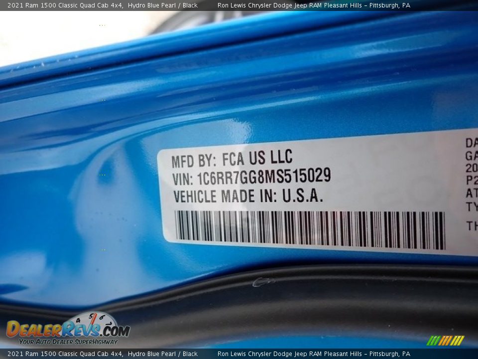 2021 Ram 1500 Classic Quad Cab 4x4 Hydro Blue Pearl / Black Photo #15