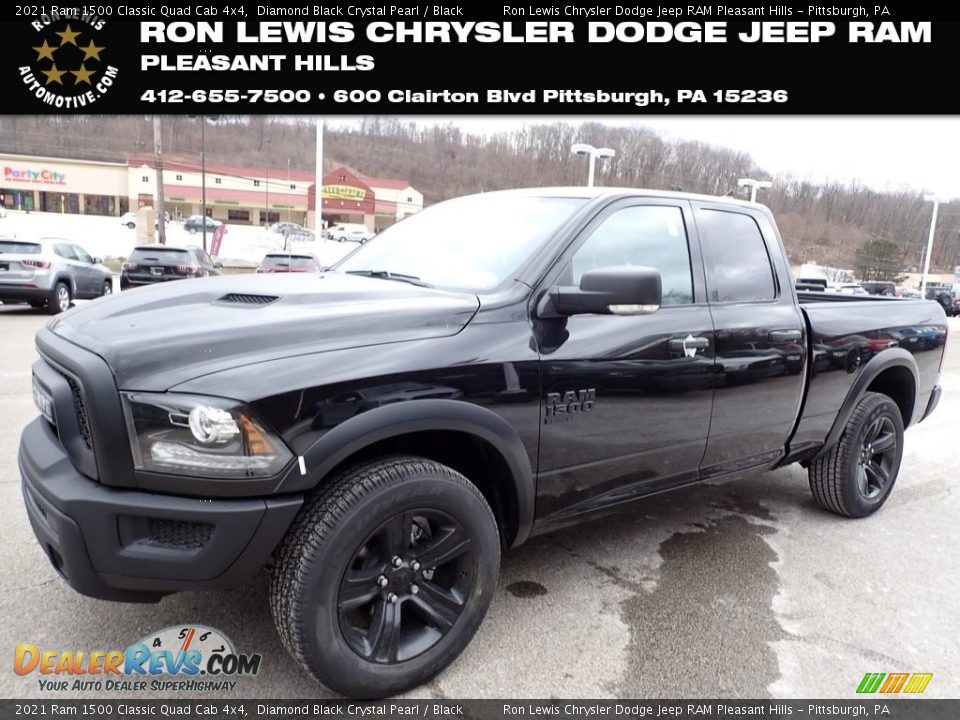 2021 Ram 1500 Classic Quad Cab 4x4 Diamond Black Crystal Pearl / Black Photo #1