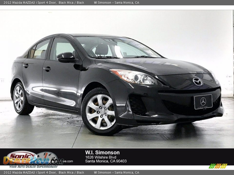 2012 Mazda MAZDA3 i Sport 4 Door Black Mica / Black Photo #1