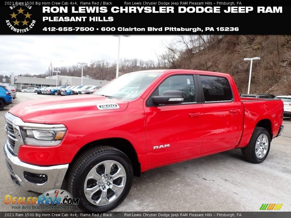 2021 Ram 1500 Big Horn Crew Cab 4x4 Flame Red / Black Photo #1