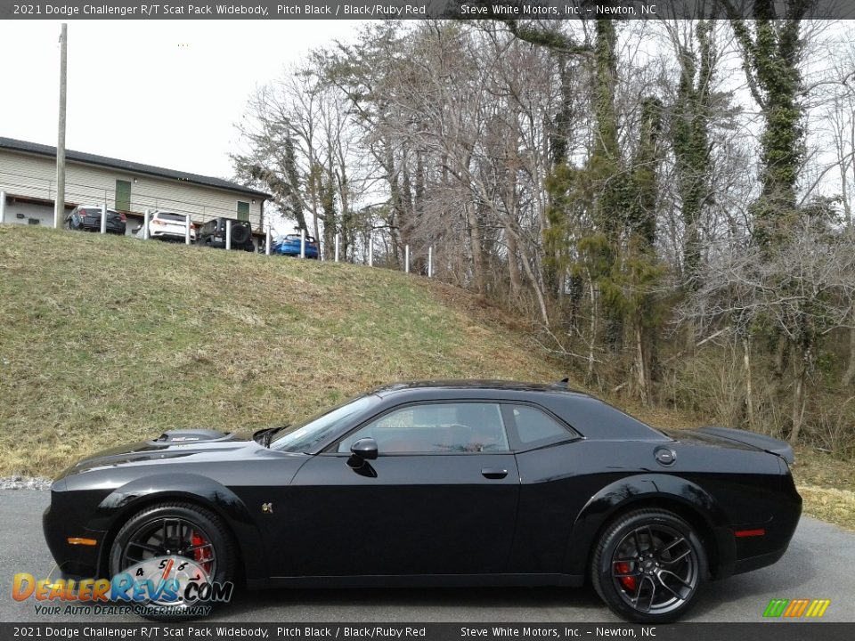 2021 Dodge Challenger R/T Scat Pack Widebody Pitch Black / Black/Ruby Red Photo #1