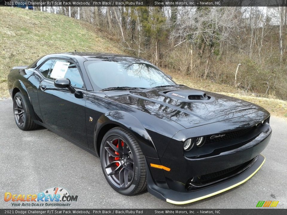 2021 Dodge Challenger R/T Scat Pack Widebody Pitch Black / Black/Ruby Red Photo #4