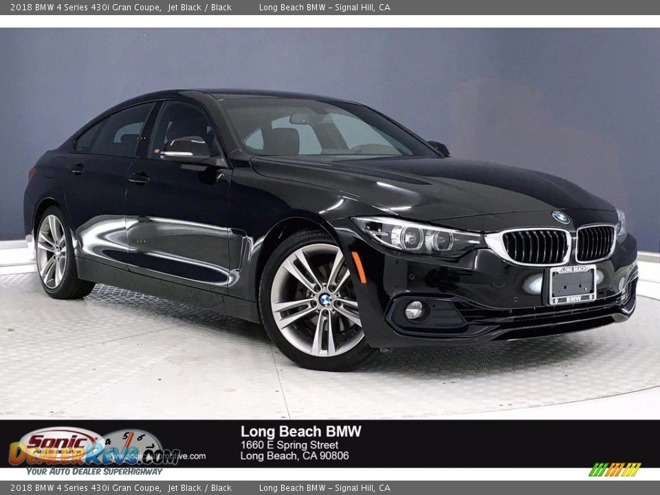 2018 BMW 4 Series 430i Gran Coupe Jet Black / Black Photo #1