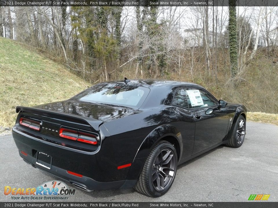 2021 Dodge Challenger R/T Scat Pack Widebody Pitch Black / Black/Ruby Red Photo #6