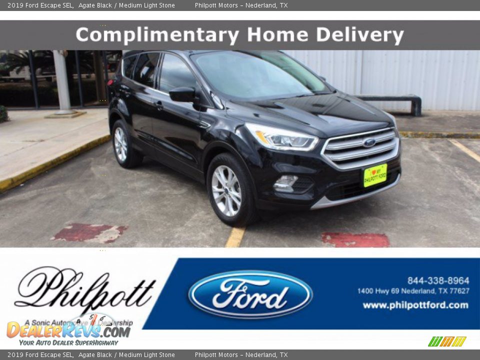 2019 Ford Escape SEL Agate Black / Medium Light Stone Photo #1