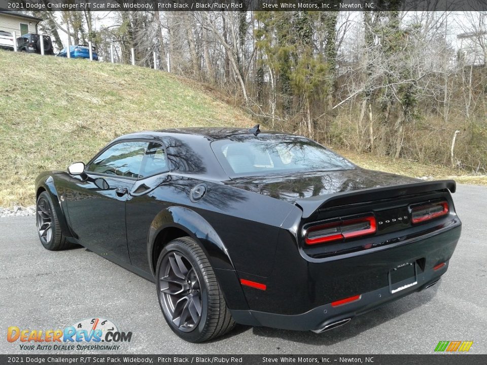 2021 Dodge Challenger R/T Scat Pack Widebody Pitch Black / Black/Ruby Red Photo #8