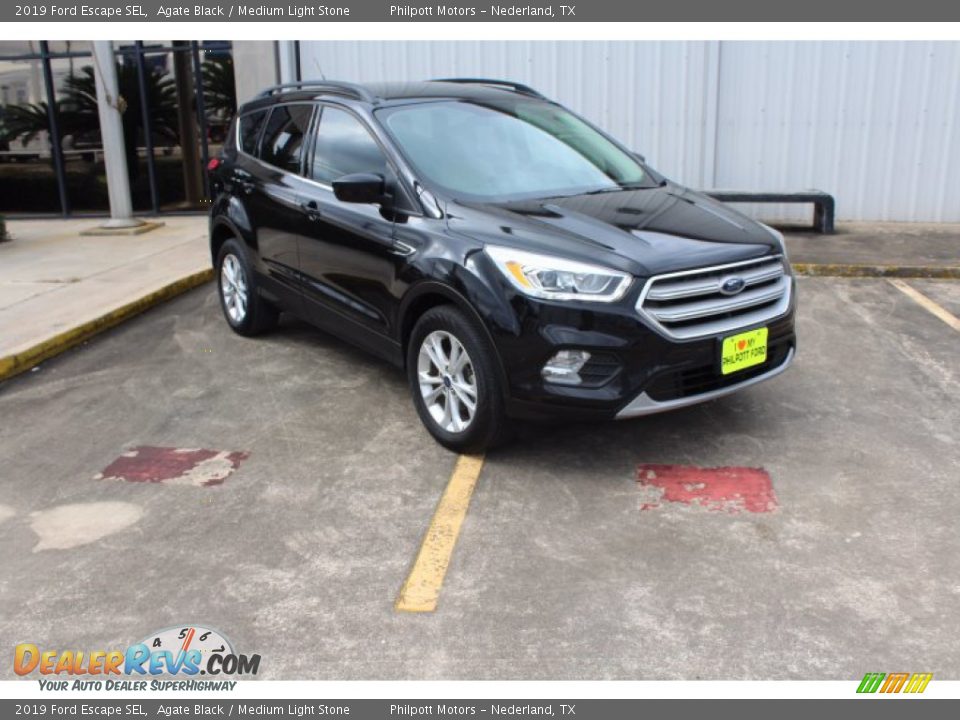 2019 Ford Escape SEL Agate Black / Medium Light Stone Photo #2