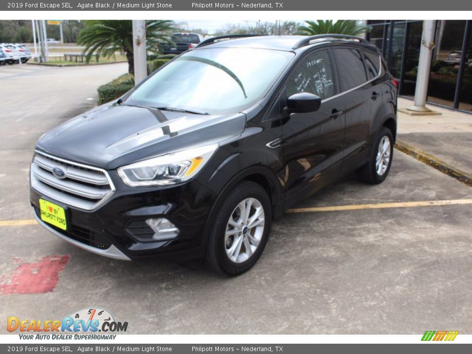 2019 Ford Escape SEL Agate Black / Medium Light Stone Photo #4