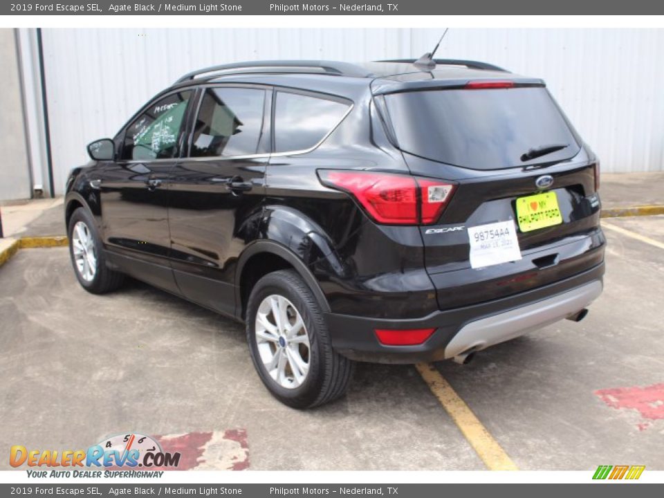 2019 Ford Escape SEL Agate Black / Medium Light Stone Photo #7