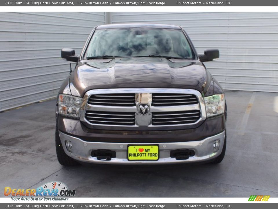 2016 Ram 1500 Big Horn Crew Cab 4x4 Luxury Brown Pearl / Canyon Brown/Light Frost Beige Photo #3