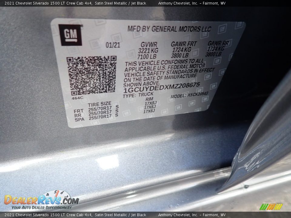 2021 Chevrolet Silverado 1500 LT Crew Cab 4x4 Satin Steel Metallic / Jet Black Photo #14
