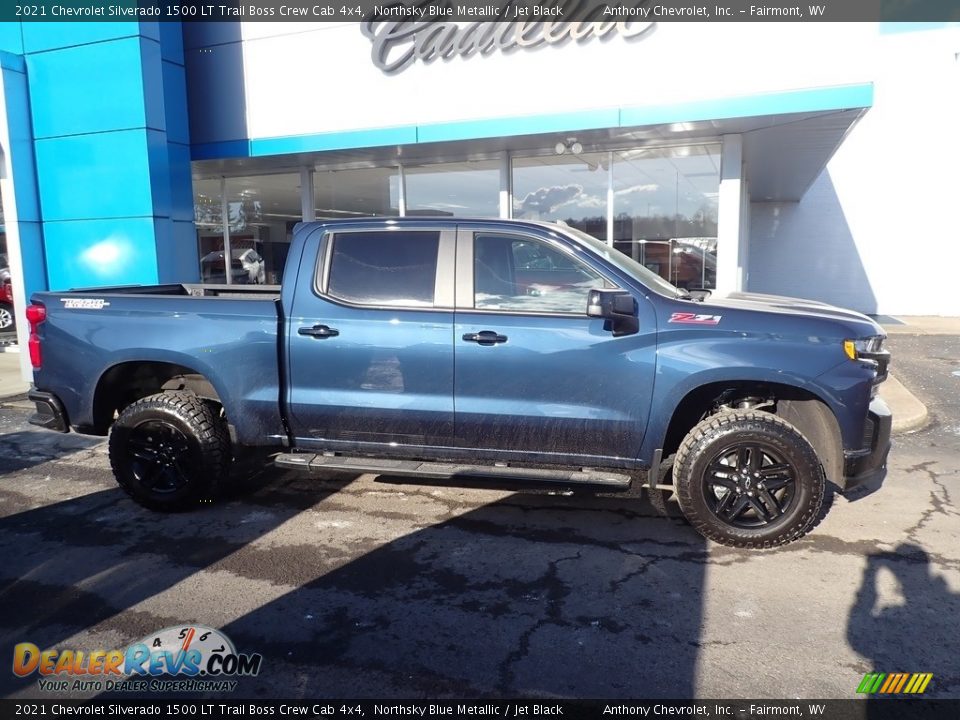 2021 Chevrolet Silverado 1500 LT Trail Boss Crew Cab 4x4 Northsky Blue Metallic / Jet Black Photo #2