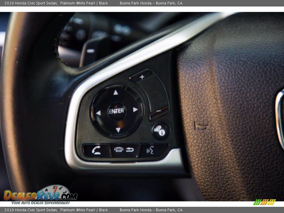 2019 Honda Civic Sport Sedan Platinum White Pearl / Black Photo #14