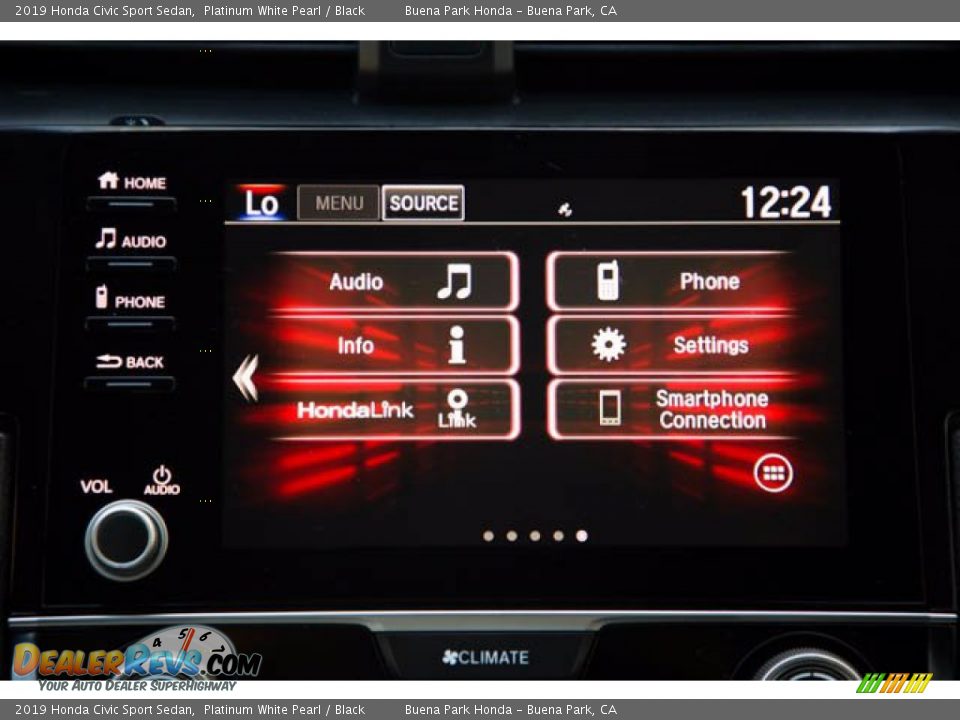 2019 Honda Civic Sport Sedan Platinum White Pearl / Black Photo #25