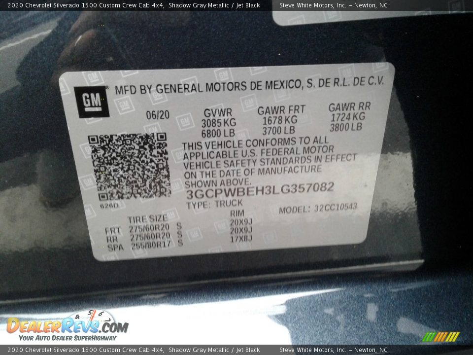 2020 Chevrolet Silverado 1500 Custom Crew Cab 4x4 Shadow Gray Metallic / Jet Black Photo #26