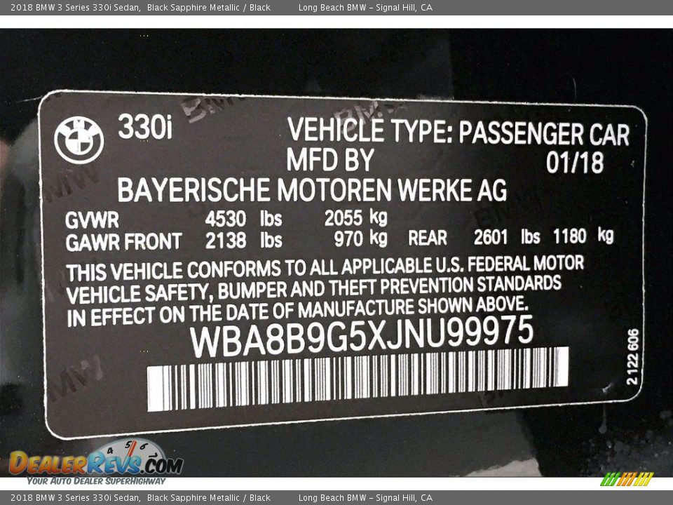 2018 BMW 3 Series 330i Sedan Black Sapphire Metallic / Black Photo #36