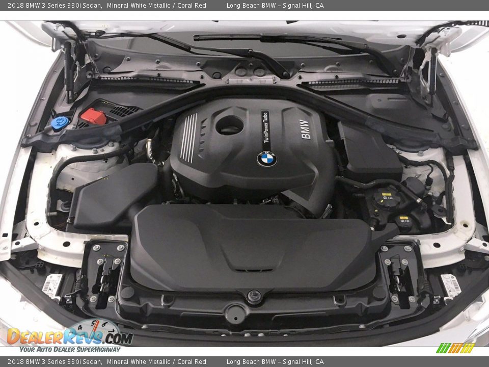 2018 BMW 3 Series 330i Sedan Mineral White Metallic / Coral Red Photo #9