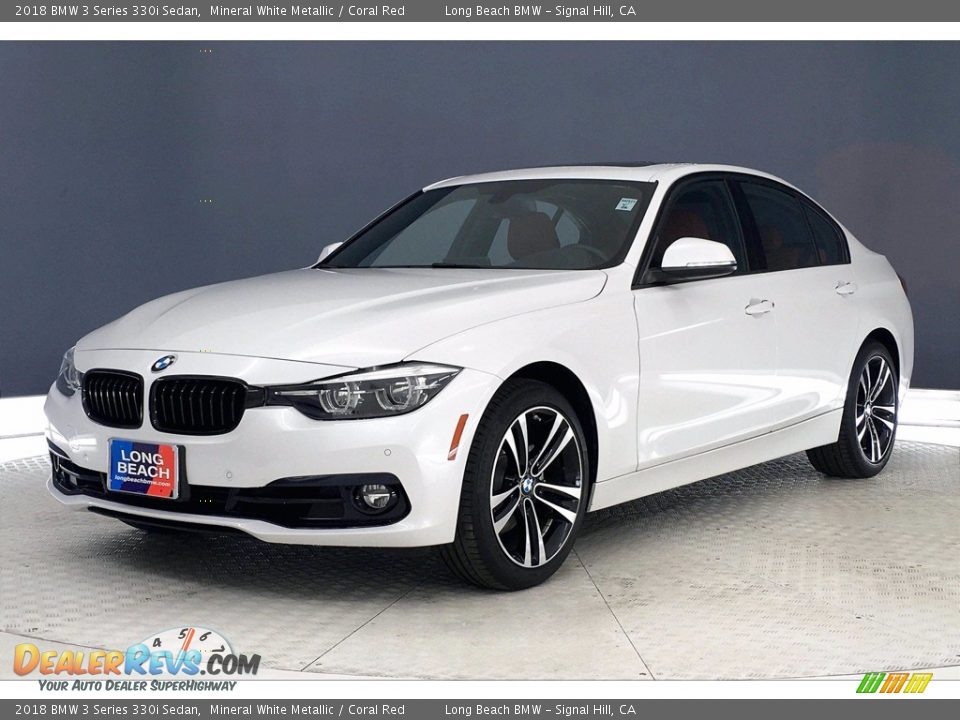 2018 BMW 3 Series 330i Sedan Mineral White Metallic / Coral Red Photo #12
