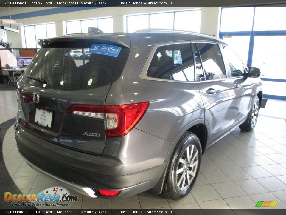 2019 Honda Pilot EX-L AWD Modern Steel Metallic / Black Photo #7