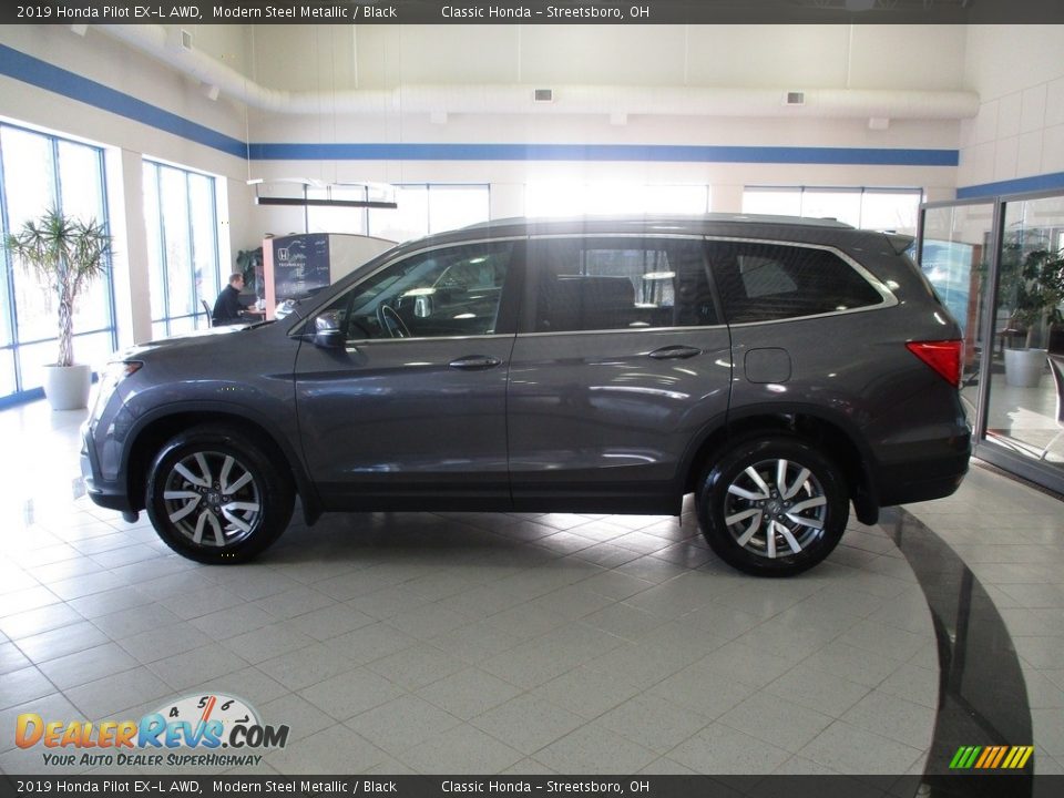 2019 Honda Pilot EX-L AWD Modern Steel Metallic / Black Photo #10