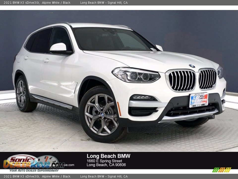 2021 BMW X3 sDrive30i Alpine White / Black Photo #1