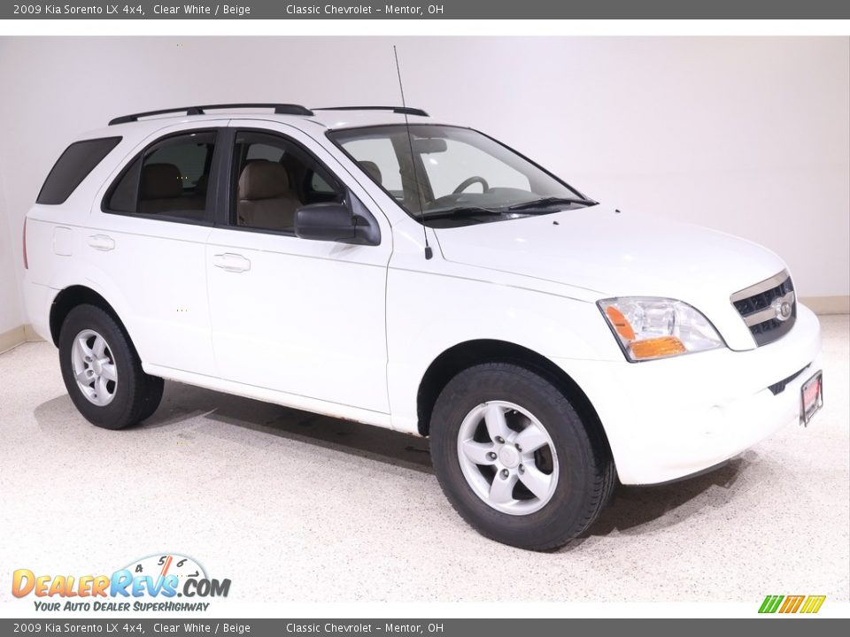 2009 Kia Sorento LX 4x4 Clear White / Beige Photo #1