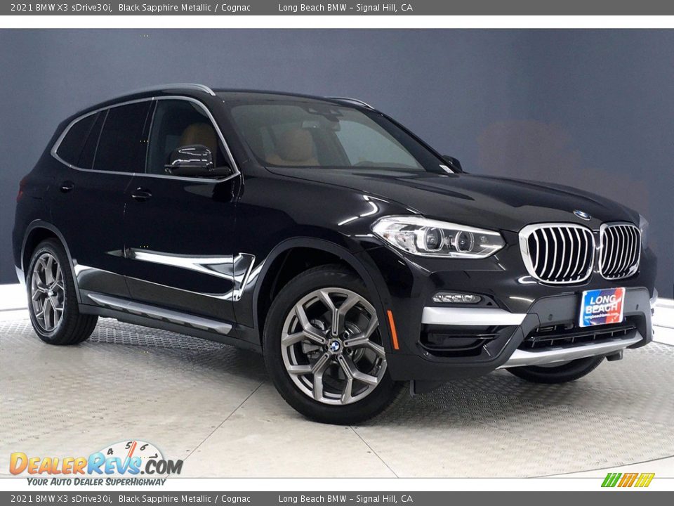 2021 BMW X3 sDrive30i Black Sapphire Metallic / Cognac Photo #1