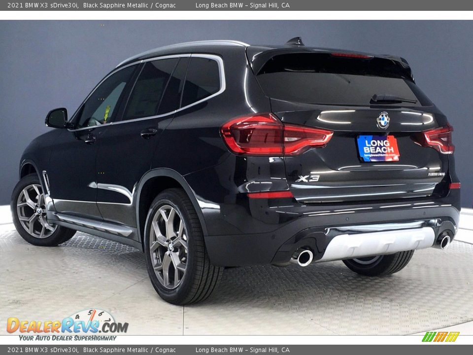 2021 BMW X3 sDrive30i Black Sapphire Metallic / Cognac Photo #3