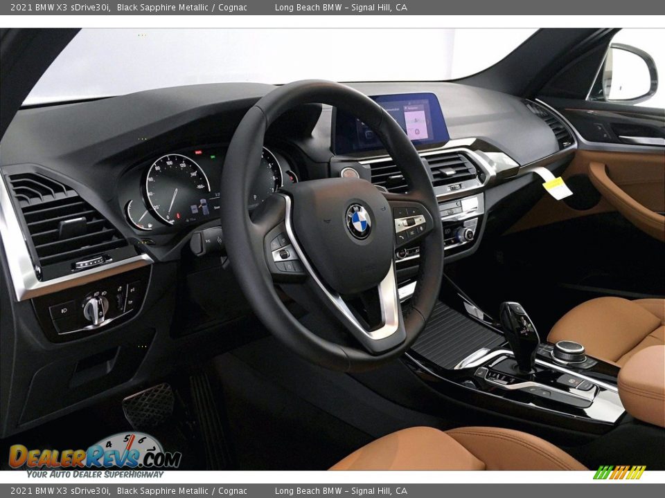 2021 BMW X3 sDrive30i Black Sapphire Metallic / Cognac Photo #7