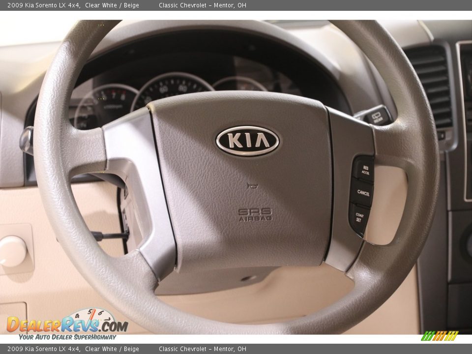 2009 Kia Sorento LX 4x4 Clear White / Beige Photo #8