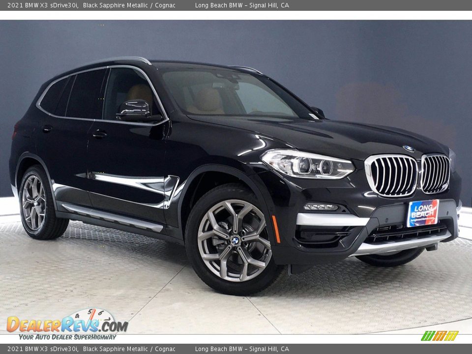 2021 BMW X3 sDrive30i Black Sapphire Metallic / Cognac Photo #19