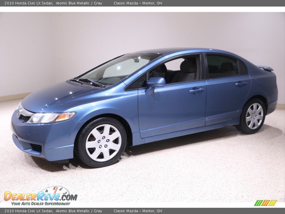 2010 Honda Civic LX Sedan Atomic Blue Metallic / Gray Photo #3