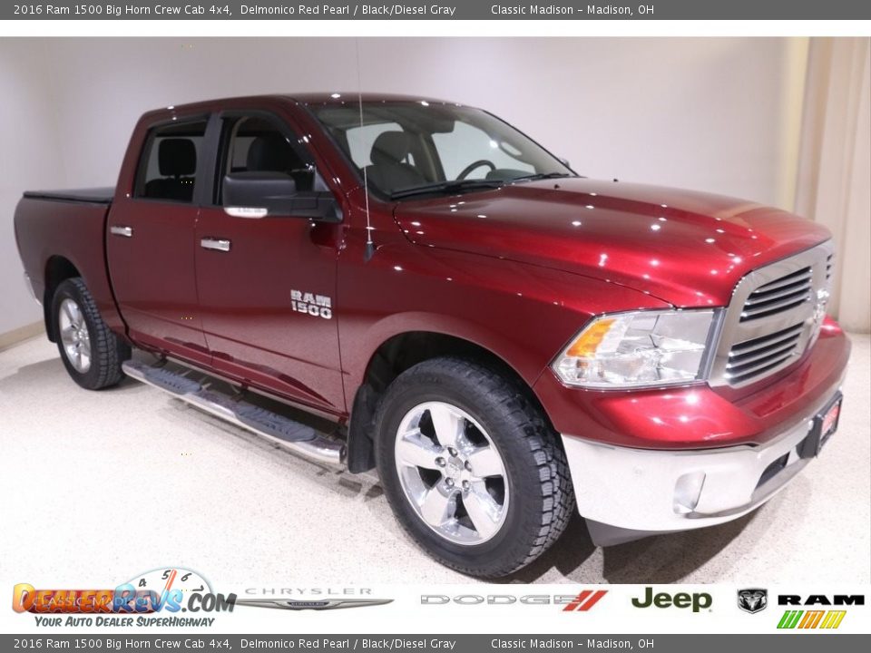 2016 Ram 1500 Big Horn Crew Cab 4x4 Delmonico Red Pearl / Black/Diesel Gray Photo #1