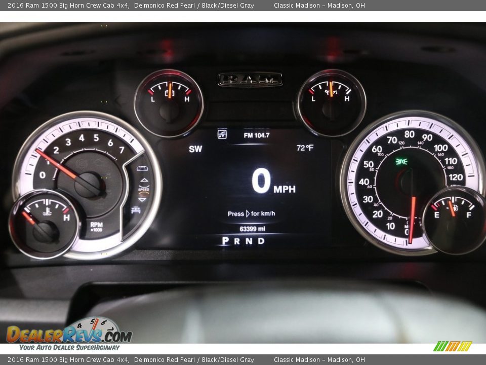 2016 Ram 1500 Big Horn Crew Cab 4x4 Gauges Photo #8