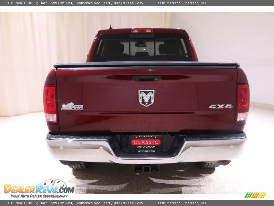 2016 Ram 1500 Big Horn Crew Cab 4x4 Delmonico Red Pearl / Black/Diesel Gray Photo #24