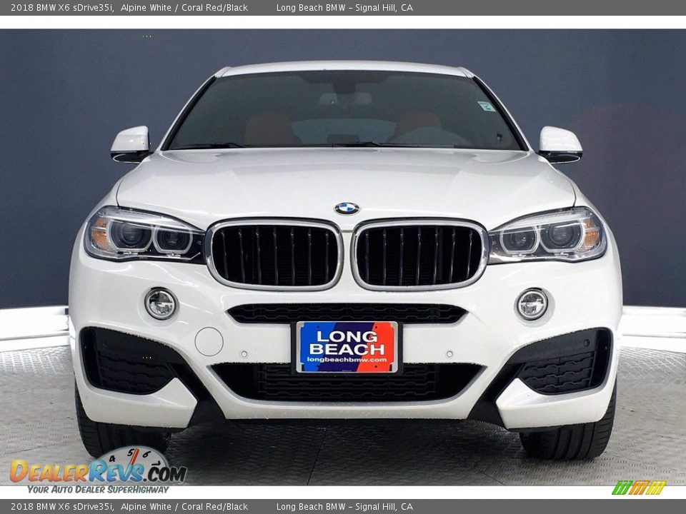 2018 BMW X6 sDrive35i Alpine White / Coral Red/Black Photo #2