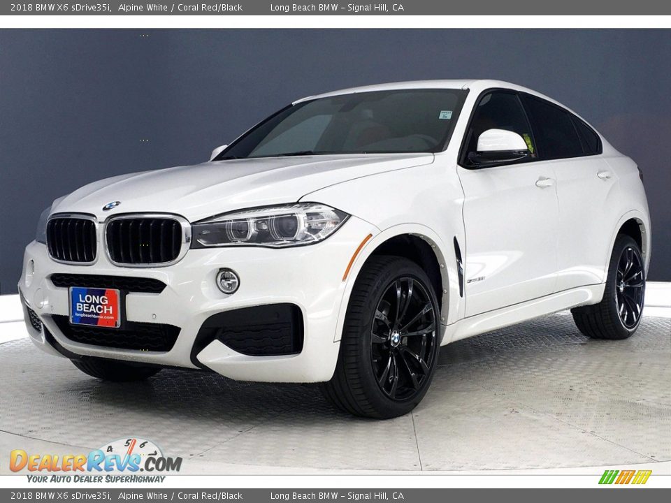 2018 BMW X6 sDrive35i Alpine White / Coral Red/Black Photo #12