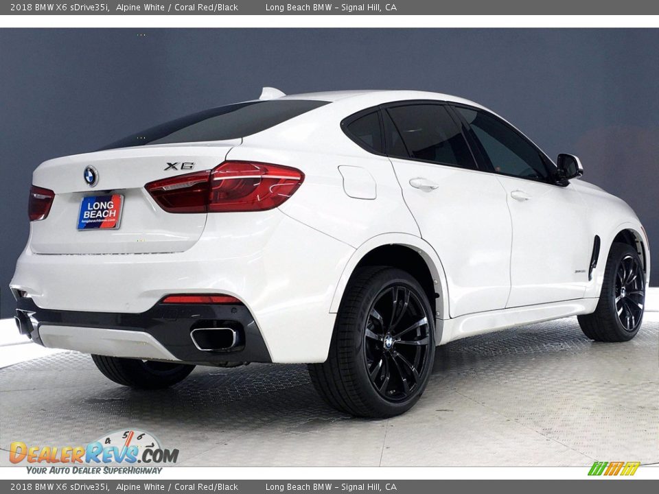 2018 BMW X6 sDrive35i Alpine White / Coral Red/Black Photo #13