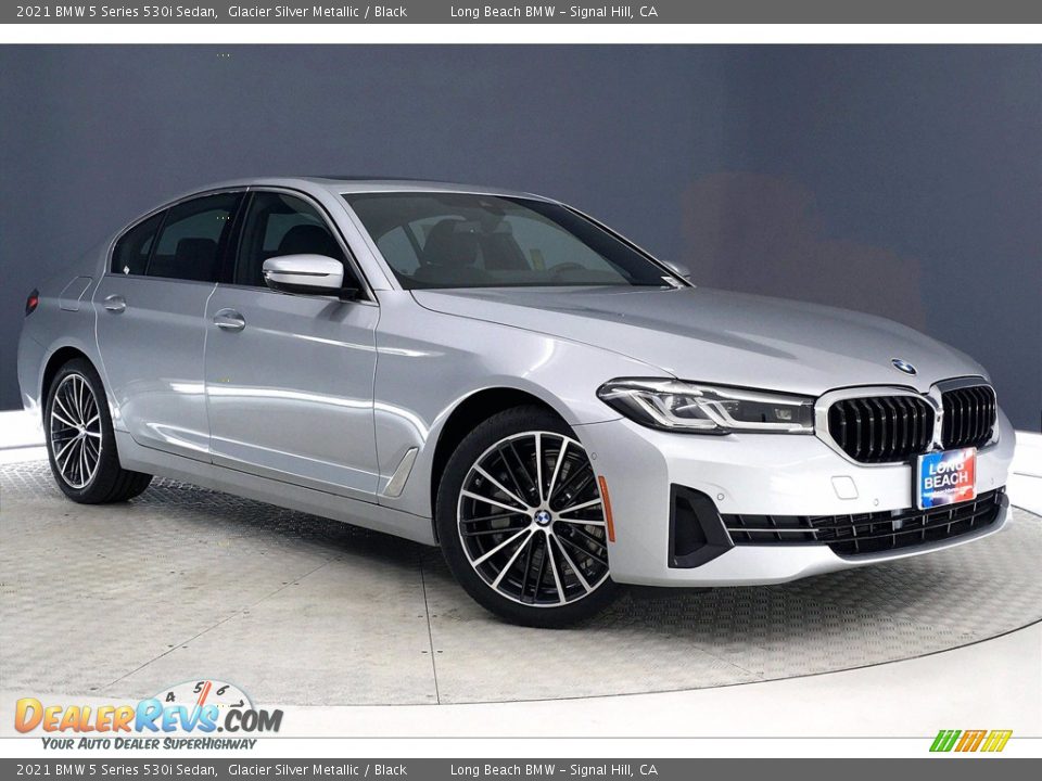 2021 BMW 5 Series 530i Sedan Glacier Silver Metallic / Black Photo #1