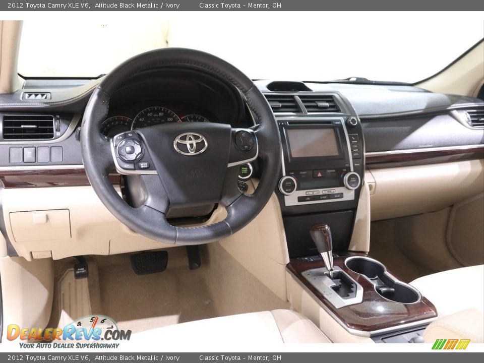 2012 Toyota Camry XLE V6 Attitude Black Metallic / Ivory Photo #6