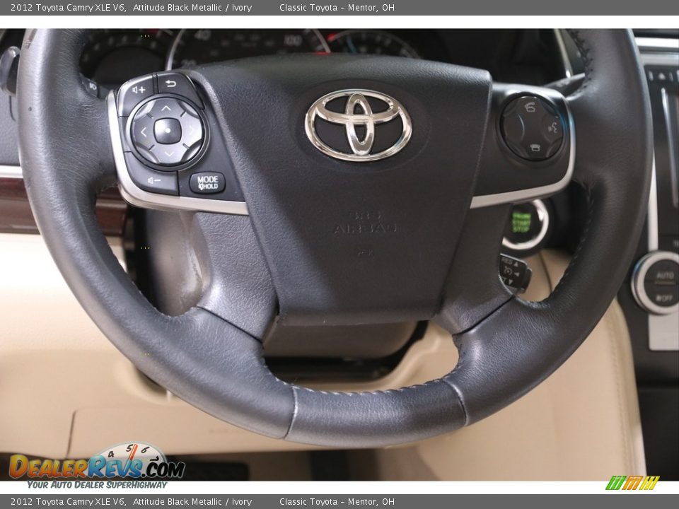 2012 Toyota Camry XLE V6 Attitude Black Metallic / Ivory Photo #7