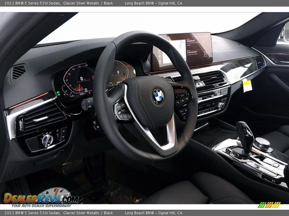 2021 BMW 5 Series 530i Sedan Glacier Silver Metallic / Black Photo #7